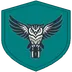 TUJ Cyber Shield club logo: an owl holding a padlock on a teal shield